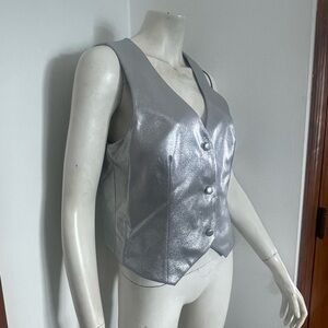 Noisy May Metallic Silver Vest